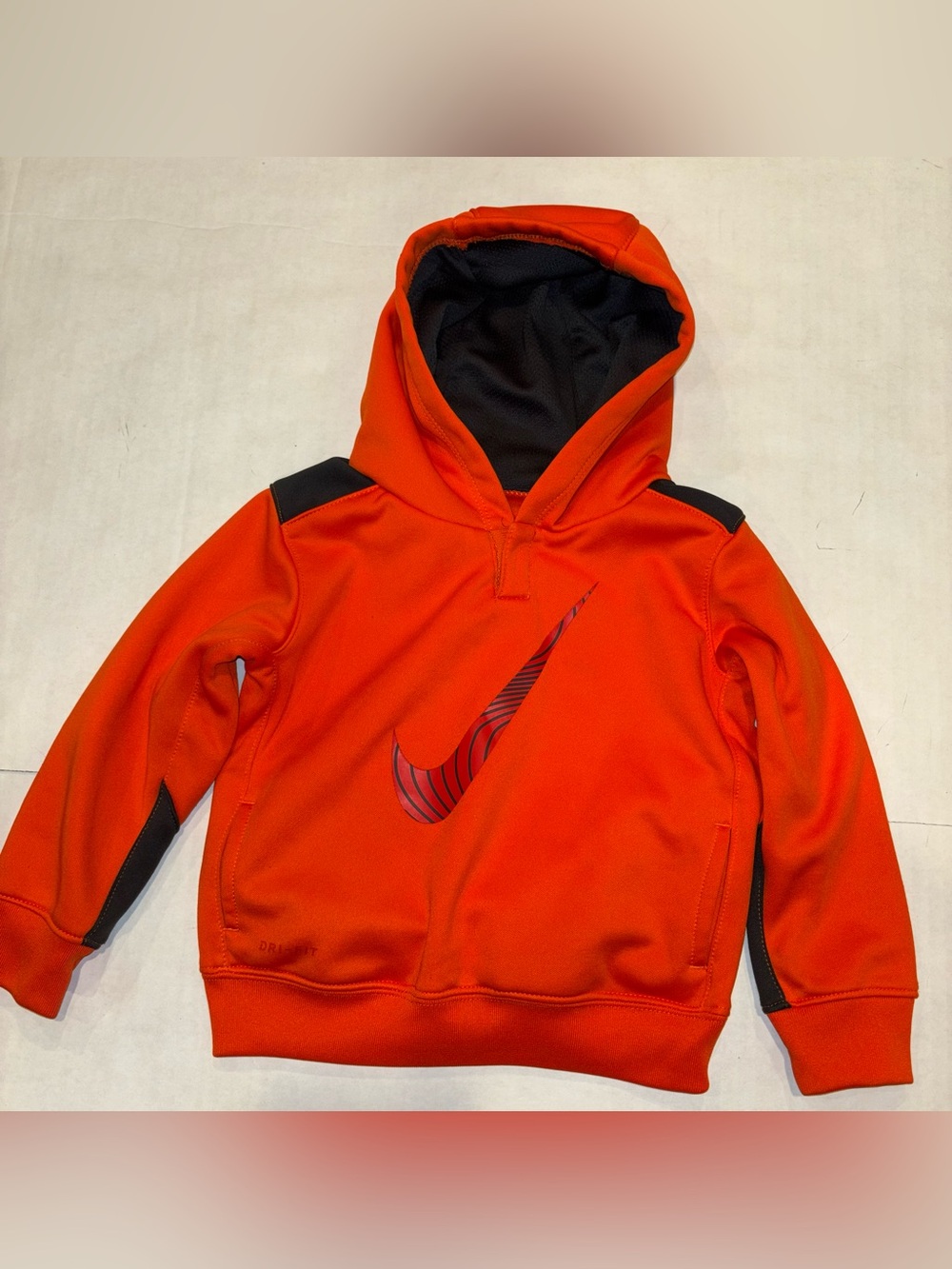 Nike Kids Orange and Black Hooded Sweatshirt